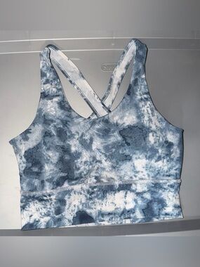 Tie-Dye Blue Crisscross Sports Bra - Women's Active